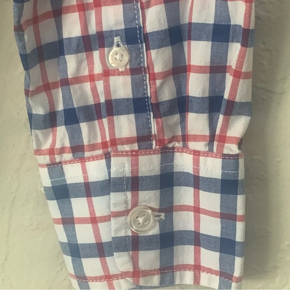 BODEN Casual Button Front Shirt Cotton Plaid Red White & Blue Poplin Preppy - Picture 14 of 14